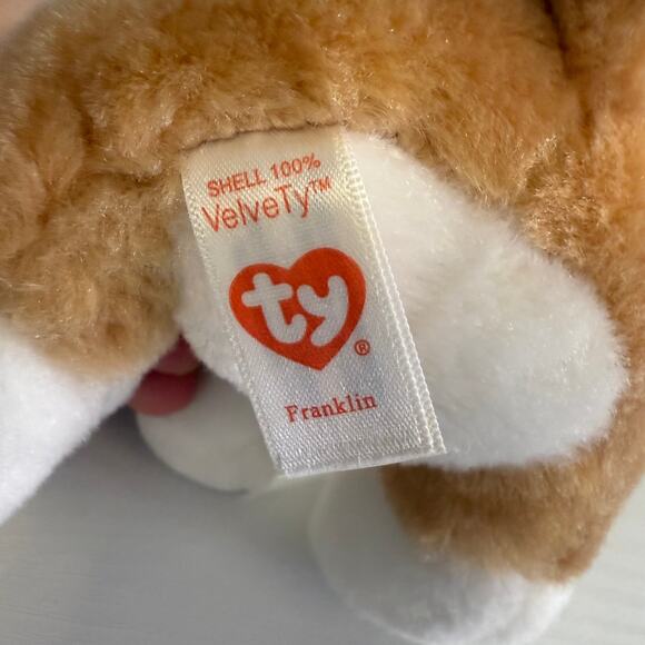 Ty Beanie Boo Franklin Dog • 6” Tan White Puppy Plush • Stuffed Animal EUC - Picture 2 of 5